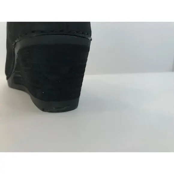 Dansko Sheena Slouchy Black Leather Wedge Bootie Women’s Size 41/10.5 - Picture 13 of 14